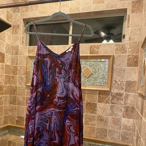 Ella Moss dress. Red and purple marble tie dye swirl